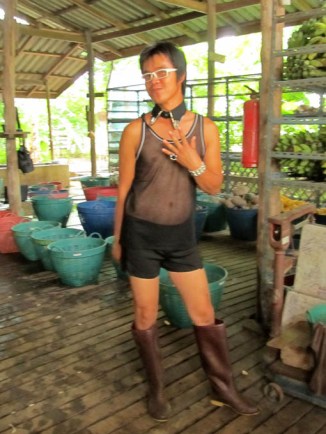 Chet featuring a fetching little work outfit.