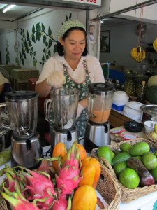 Dragonfruit in the foreground.