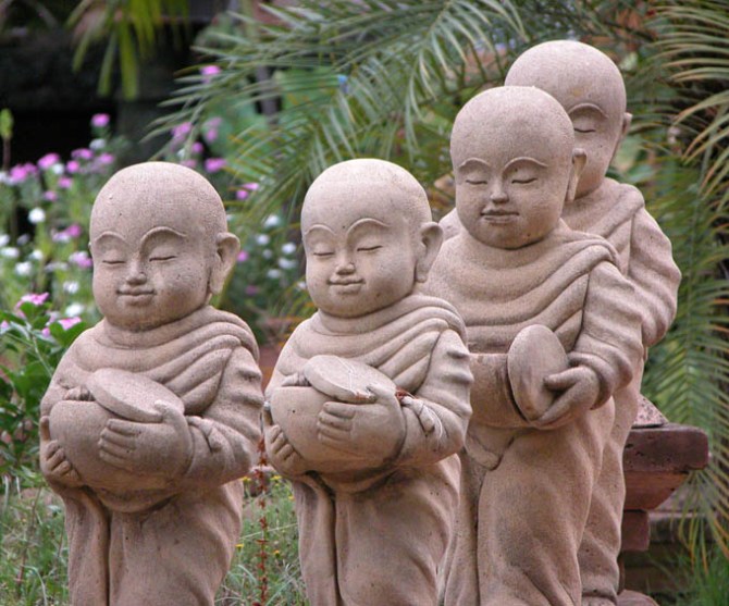 Garden monks, Chiang Mai, Thailand