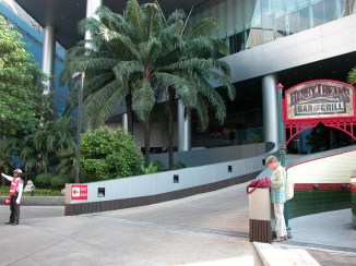 The scene of the almost-crime. The swerving hotel driveway upon which our rickshaw driver tried to tip us.