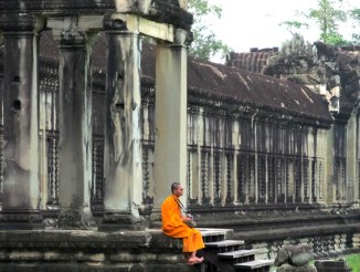 Monk photographer, Angkor Wat, Cambodia.