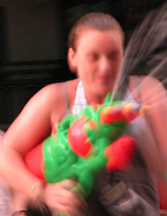 The most impressive water gun I have ever seen. This woman was serious!