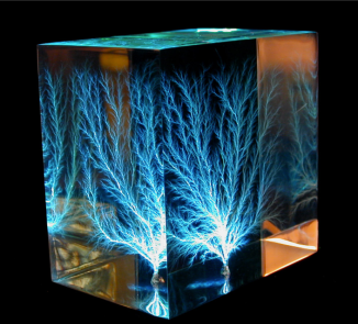 Lightning captured in acrylic.