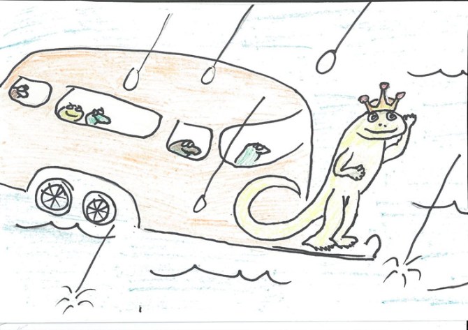 Never had the lizards seen a sighting like the Lizard Queen, leading from the towbar thus...