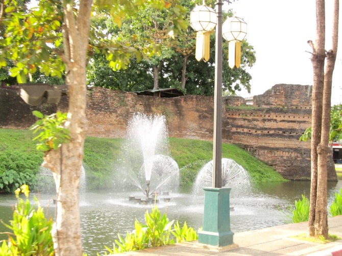 Part of the Old Chiang Mai wall by the canal.