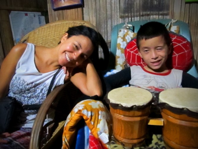 Witnesses to the tattooing going on in the background - also, the band. 