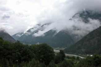 Looking up the wild and beautiful Sangla Valley.