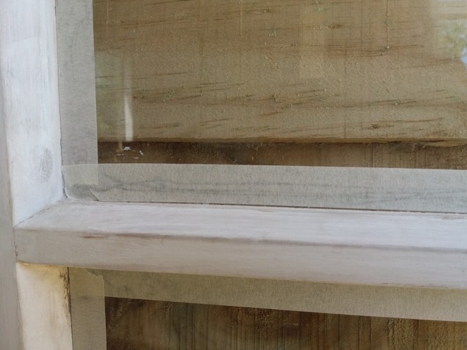 Masking tape on door